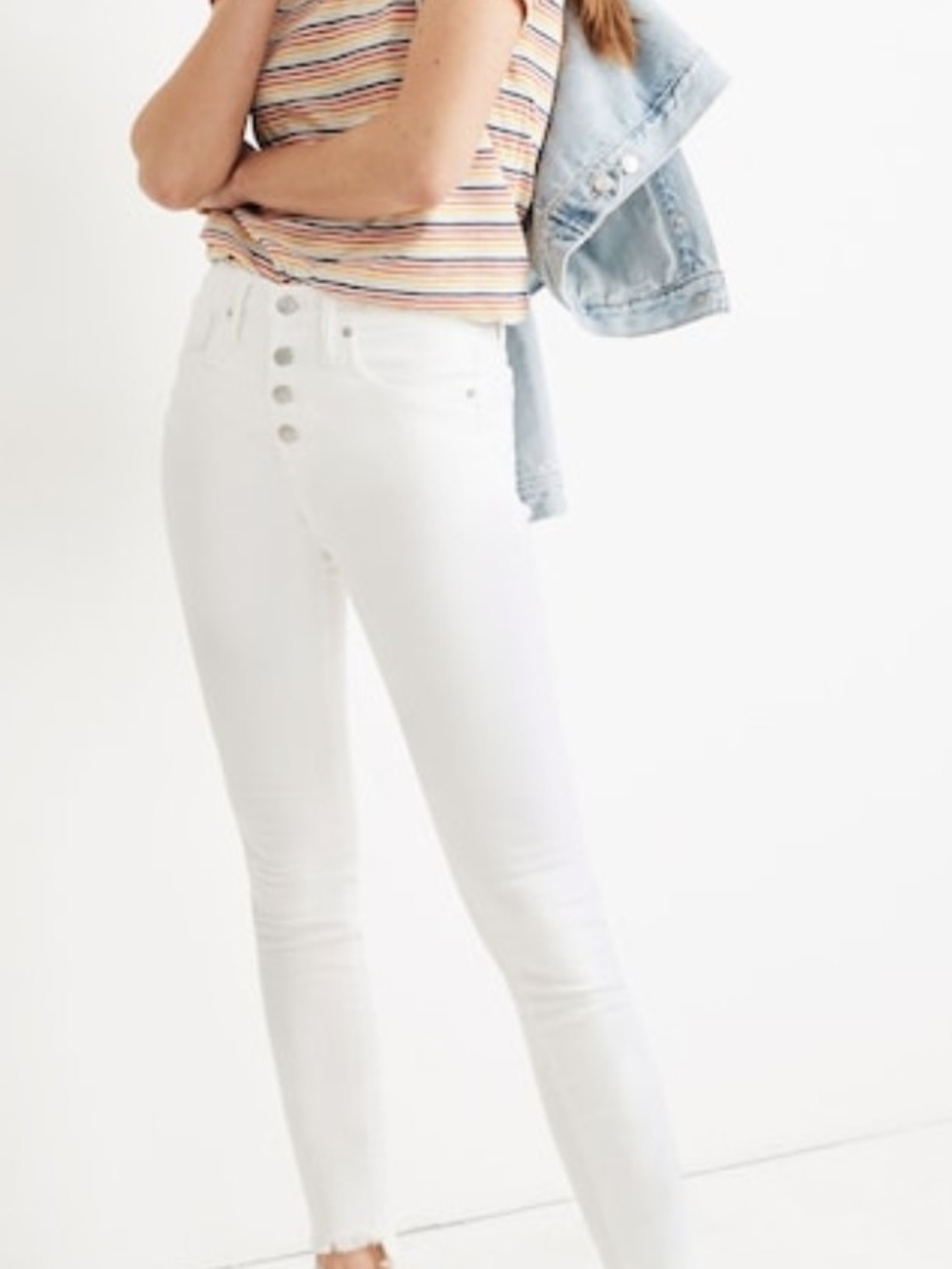 Madewell White High-Rise Skinny Jeans